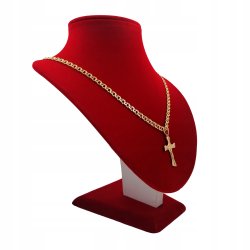 ELEGANCKI MĘSKI ZŁOTY ŁAŃCUSZEK + ZAWIESZKA KRZYŻ 925/585 PREZENT DLA TATY