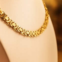ELEGANCKI ZŁOTY ŁAŃCUSZEK MĘSKI SPLOT KRÓLEWSKI 55 cm 7 mm SREBRO PRÓBA 925