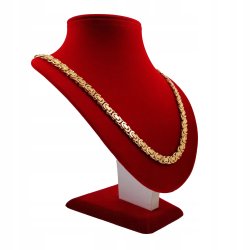 ELEGANCKI ZŁOTY ŁAŃCUSZEK MĘSKI SPLOT KRÓLEWSKI 55 cm 7 mm SREBRO PRÓBA 925
