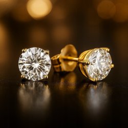 DELIKATNE ZŁOTE KOLCZYKI WKRĘTKI SZTYFT CYRKONIE 9 MM STAL CHIRURGICZNA 18K