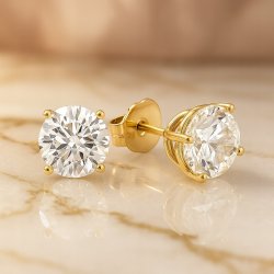 DELIKATNE ZŁOTE KOLCZYKI WKRĘTKI SZTYFT CYRKONIE 9 MM STAL CHIRURGICZNA 18K