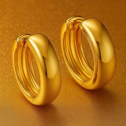 POZŁACANE KOLCZYKI ZE STALI CHIRURGICZNEJ MAŁE KÓŁKA KÓŁECZKA 1,3 CM 18K