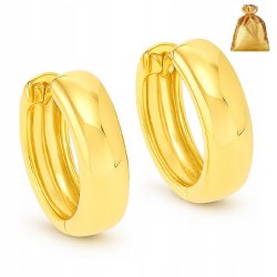 POZŁACANE KOLCZYKI ZE STALI CHIRURGICZNEJ MAŁE KÓŁKA KÓŁECZKA 1,3 CM 18K