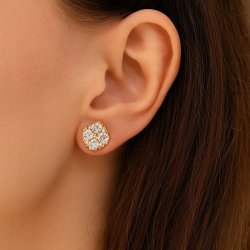 ZŁOTE KOLCZYKI KRYSZTAŁKI SZTYFTY GWARANCJA 9,2 MM