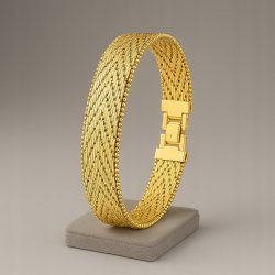 ELEGANCKA POZŁACANA BRANSOLETKA DAMSKA STAL CHIRURGICZNA 19 CM DLA KOBIETY