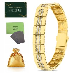 GRUBA DAMSKA ZŁOTA BRANSOLETKA POZŁACANA 20 CM 12 MM ROYAL LUXURY, PREMIUM