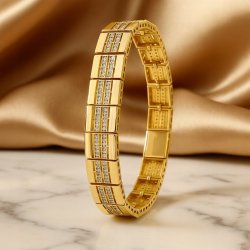 GRUBA DAMSKA ZŁOTA BRANSOLETKA POZŁACANA 20 CM 12 MM ROYAL LUXURY, PREMIUM