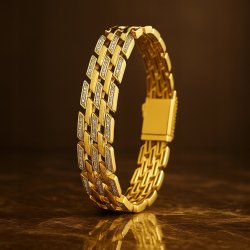 LUKSUSOWA BRANSOLETKA ZŁOTA DAMSKA ZE STALI CHIRURGICZNEJ 20 CM DLA KOBIETY