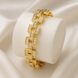 ELEGANCKA I SOLIDNA BRANSOLETKA DAMSKA Z BIAŁYMI CYRKONIAMI DLA MAMY, CÓRKI