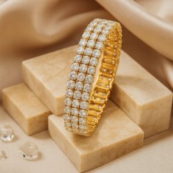 LUKSUSOWA DAMSKA BRANSOLETKA ZE STALI CHIRURGICZNEJ, SOLIDNA, PREMIUM, 18K