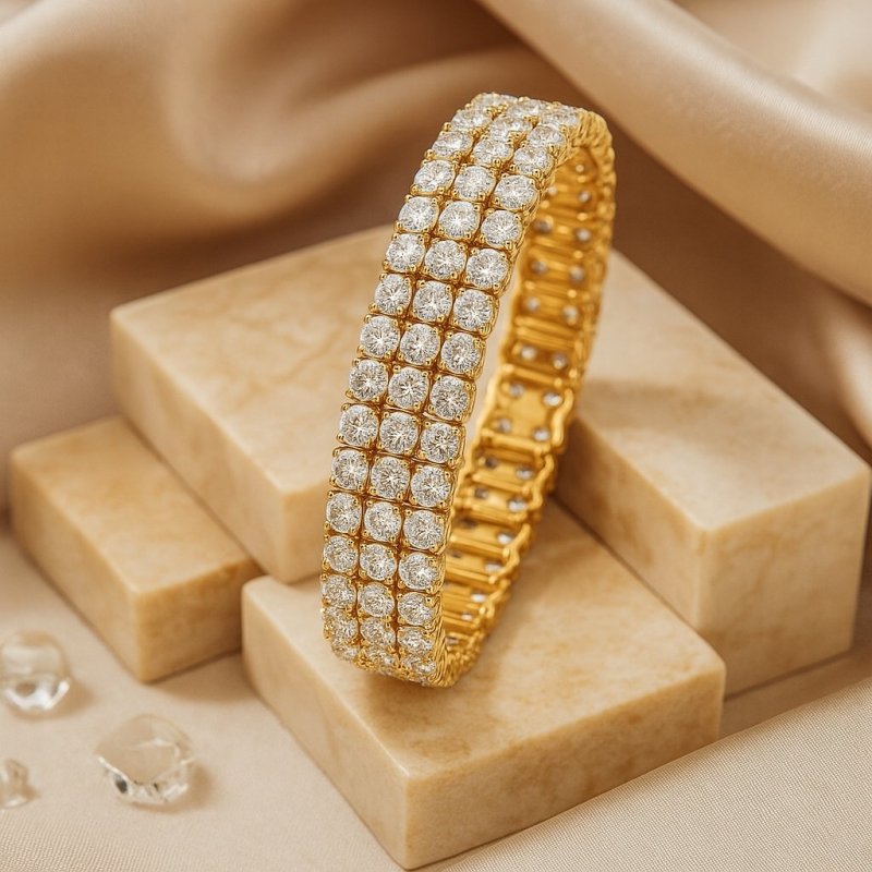 LUKSUSOWA DAMSKA BRANSOLETKA ZE STALI CHIRURGICZNEJ, SOLIDNA, PREMIUM, 18K