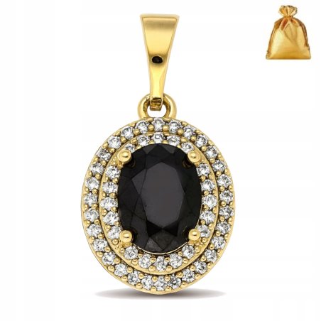 ELEGANCKA ZŁOTA ZAWIESZKA DAMSKA ZE STALI CHIRUGICZNEJ CZARNA - MARKIZA 18K