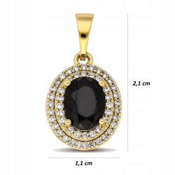 ELEGANCKA ZŁOTA ZAWIESZKA DAMSKA ZE STALI CHIRUGICZNEJ CZARNA - MARKIZA 18K