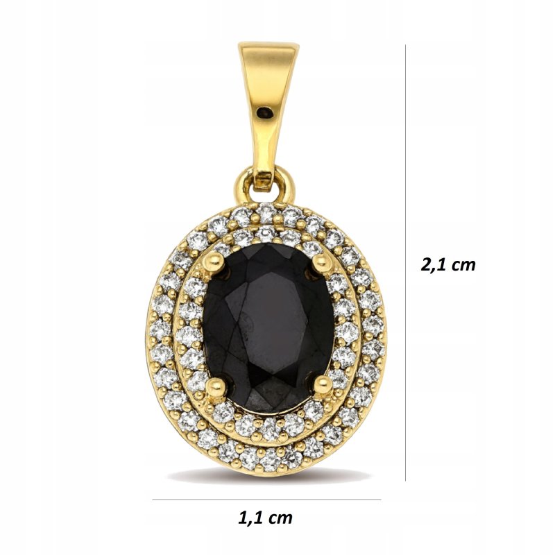 ELEGANCKA ZŁOTA ZAWIESZKA DAMSKA ZE STALI CHIRUGICZNEJ CZARNA - MARKIZA 18K
