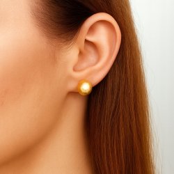 ZŁOTE DAMSKIE KOLCZYKI KULKI KULECZKI 10MM STAL CHIRURGICZNA PREZENT 18K