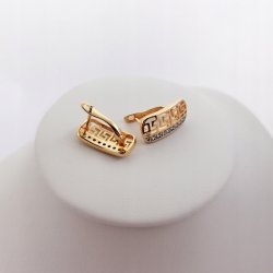 ZŁOTE KOLCZYKI STAL CHIRURGICZNA GREEK 18K PREZENT DLA KOBIETY NA URODZINY