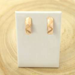 ZŁOTE KOLCZYKI DAMSKIE ZE STALI CHIRURGICZNEJ GŁADKIE 18K PREZENT DLA NIEJ