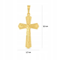 ZAWIESZKA ZE STALI CHIRURGICZNEJ ZŁOTY, POZŁACANY KRZYŻYK KRZYŻ UNISEX 18K