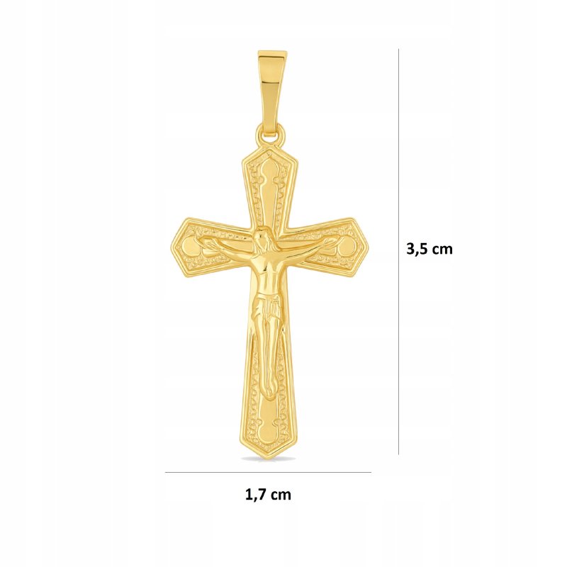 ZAWIESZKA ZE STALI CHIRURGICZNEJ ZŁOTY, POZŁACANY KRZYŻYK KRZYŻ UNISEX 18K