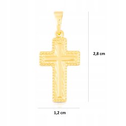 POZŁACANY MAŁY KRZYŻYK ZE STALI CHIRURGICZNEJ KLASYCZNY, ZŁOTY, 18K UNISEX