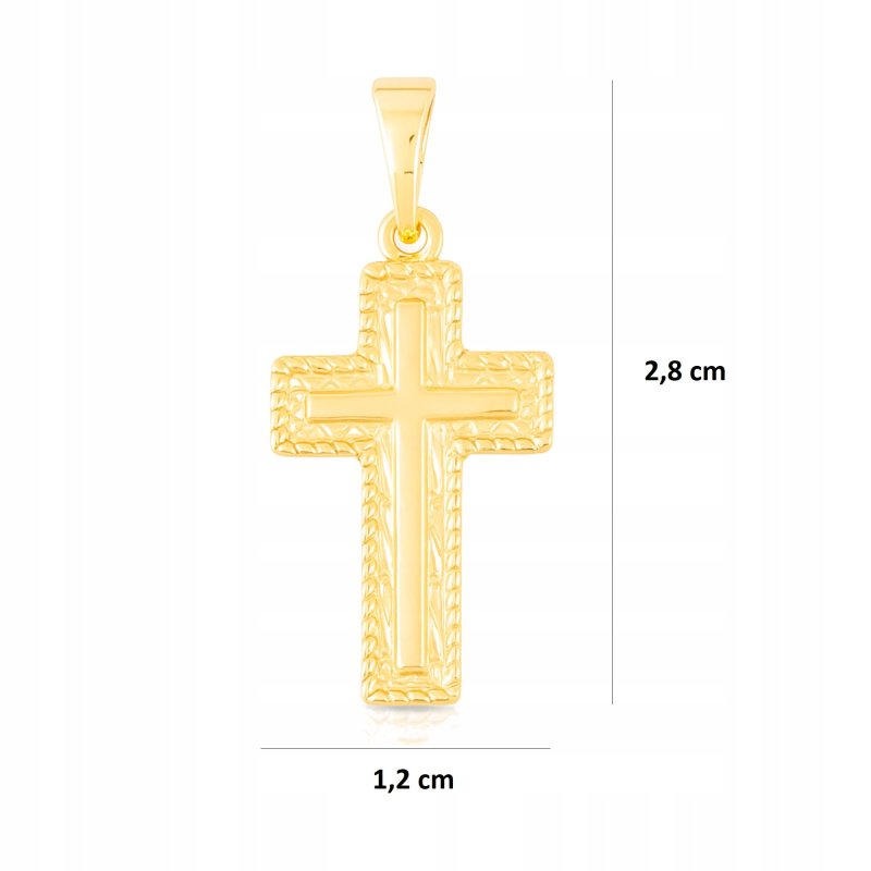 POZŁACANY MAŁY KRZYŻYK ZE STALI CHIRURGICZNEJ KLASYCZNY, ZŁOTY, 18K UNISEX