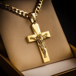 ZŁOTY PEŁNY ŁAŃCUSZEK MĘSKI PANCERKA Z KRZYŻYKIEM 60CM PRÓBA 925 585+GRAWER