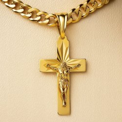 ZŁOTY PEŁNY ŁAŃCUSZEK MĘSKI PANCERKA Z KRZYŻYKIEM 70CM PRÓBA 925 585+GRAWER