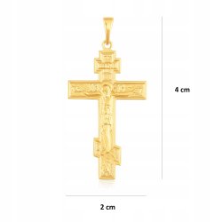 POZŁACANY KRZYŻYK DAMSKI PRAWOSŁAWNY ZE STALI CHIRURGICZNEJ 18K PREZENT