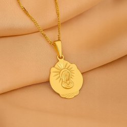 ZŁOTA ZAWIESZKA SZKAPLERZ STAL CHIRURGICZNA POZŁACANA NA ŁAŃCUSZEK 18K