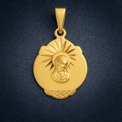 ZŁOTA ZAWIESZKA SZKAPLERZ STAL CHIRURGICZNA POZŁACANA NA ŁAŃCUSZEK 18K