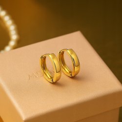 ZŁOTE KOLCZYKI DAMSKIE KÓŁECZKA MAŁE DELIKATNE 1,1 CM STAL CHIRURGICZNA 18K