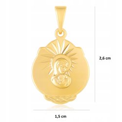 ZŁOTA ZAWIESZKA SZKAPLERZ STAL CHIRURGICZNA POZŁACANA NA ŁAŃCUSZEK 18K