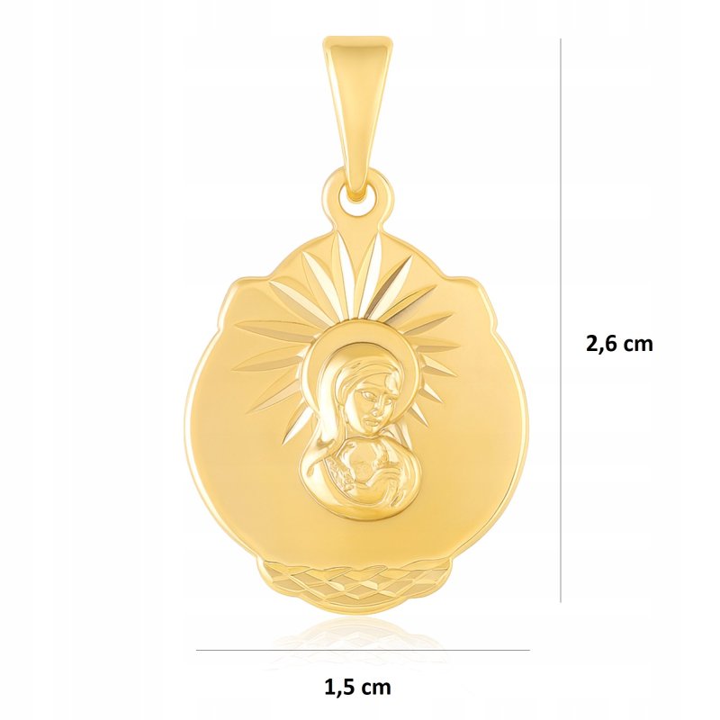 ZŁOTA ZAWIESZKA SZKAPLERZ STAL CHIRURGICZNA POZŁACANA NA ŁAŃCUSZEK 18K