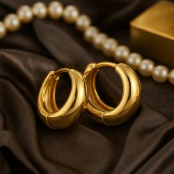 KOLCZYKI ZŁOTA KÓŁKA ZE STALI CHIRURGICZNEJ POZŁACANE DELIKATNE 1,5 CM 18K