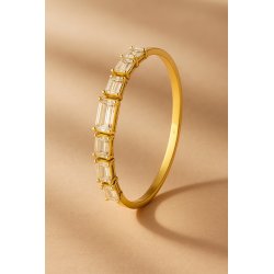 ELEGANCKA POZŁACANA BRANSOLETKA SZTYWNA Z KAMIENIAMI, CYRKONIE DLA KOBIETY