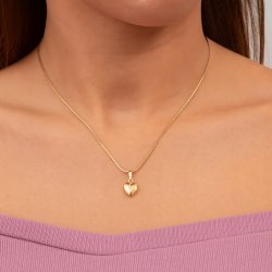 ZŁOTY NASZYJNIK DAMSKI Z SERDUSZKIEM KLASYCZNYM NA ŁAŃCUSZKI ŻMIJKA 50 CM