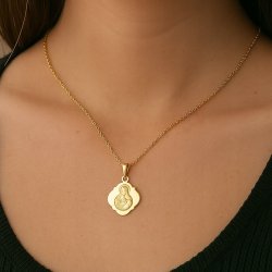 ZŁOTA ZAWIESZKA SZKAPLERZ STAL CHIRURGICZNA POZŁACANA NA ŁAŃCUSZEK 18K