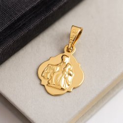 ZŁOTA ZAWIESZKA SZKAPLERZ STAL CHIRURGICZNA POZŁACANA NA ŁAŃCUSZEK 18K
