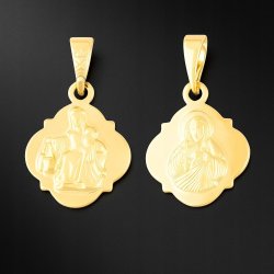 ZŁOTA ZAWIESZKA SZKAPLERZ STAL CHIRURGICZNA POZŁACANA NA ŁAŃCUSZEK 18K