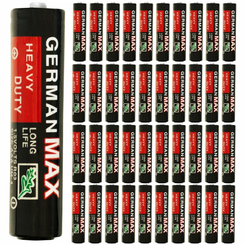 40x BATERIA AAA (R3) 1.5V MAŁY PALUSZEK GERMAN MAX BATERIE AAA PALUSZKI