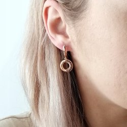 ŁADNE ZŁOTE KOLCZYKI STAL CHIRURGICZNA 18K WISZĄCE KÓŁKA OPONKI ANGIELSKIE