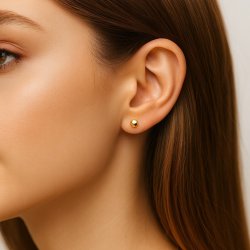 KOLCZYKI POZŁACANE ZE STALI CHIRURGICZNEJ KULKI, KULECZKI 4 MM WKRĘTKI