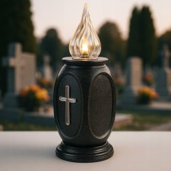 WKŁADY DO ZNICZY NA GRÓB CMENTARZ LED DUŻA ŚWIECA NA BATERIE LAMPIONY 17CM