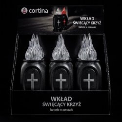 WKŁADY DO ZNICZY NA GRÓB CMENTARZ LED DUŻA ŚWIECA NA BATERIE LAMPIONY 17CM