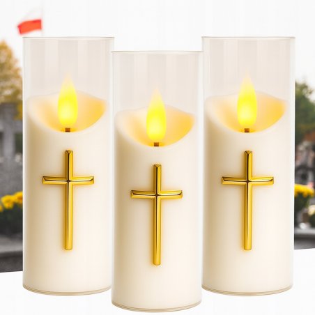 WKŁADY DO ZNICZY NA WSZYSTKICH ŚWIĘTYCH 3 SZTUKI DUŻE LAMPIONY NA GRÓB 16CM