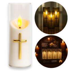 ZNICZ NA GRÓB CMENTARZ LED NOWOCZESNY NA WSZYSTKICH ŚWIĘTYCH, NA BATERIE