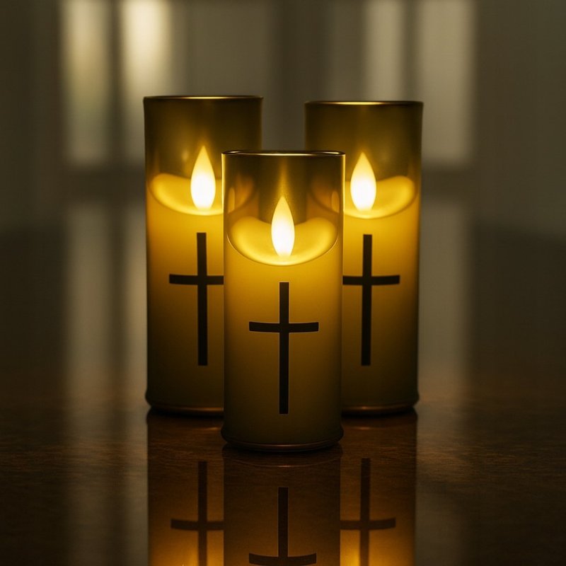 ZNICZ NA GRÓB CMENTARZ LED NOWOCZESNY NA WSZYSTKICH ŚWIĘTYCH, NA BATERIE