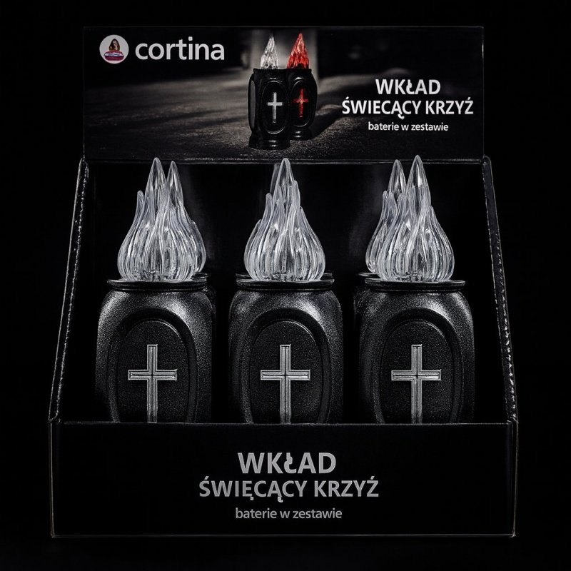 6x WKŁADY DO ZNICZY LED DUŻE OZDOBNY NA GRÓB CMENTARZ WSZYSTKICH ŚWIĘTYCH