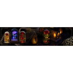 ZNICZ NA GRÓB RÓŻA LED SZKLANA ŚWIECI JAK SOLARNY + BATERIE GRATIS, KWIATY
