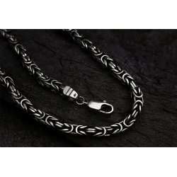 SREBRNY ŁAŃCUSZEK SPLOT KRÓLEWSKI 925 MĘSKI OKSYDOWANY 50cm/4,5mm + GRATISY
